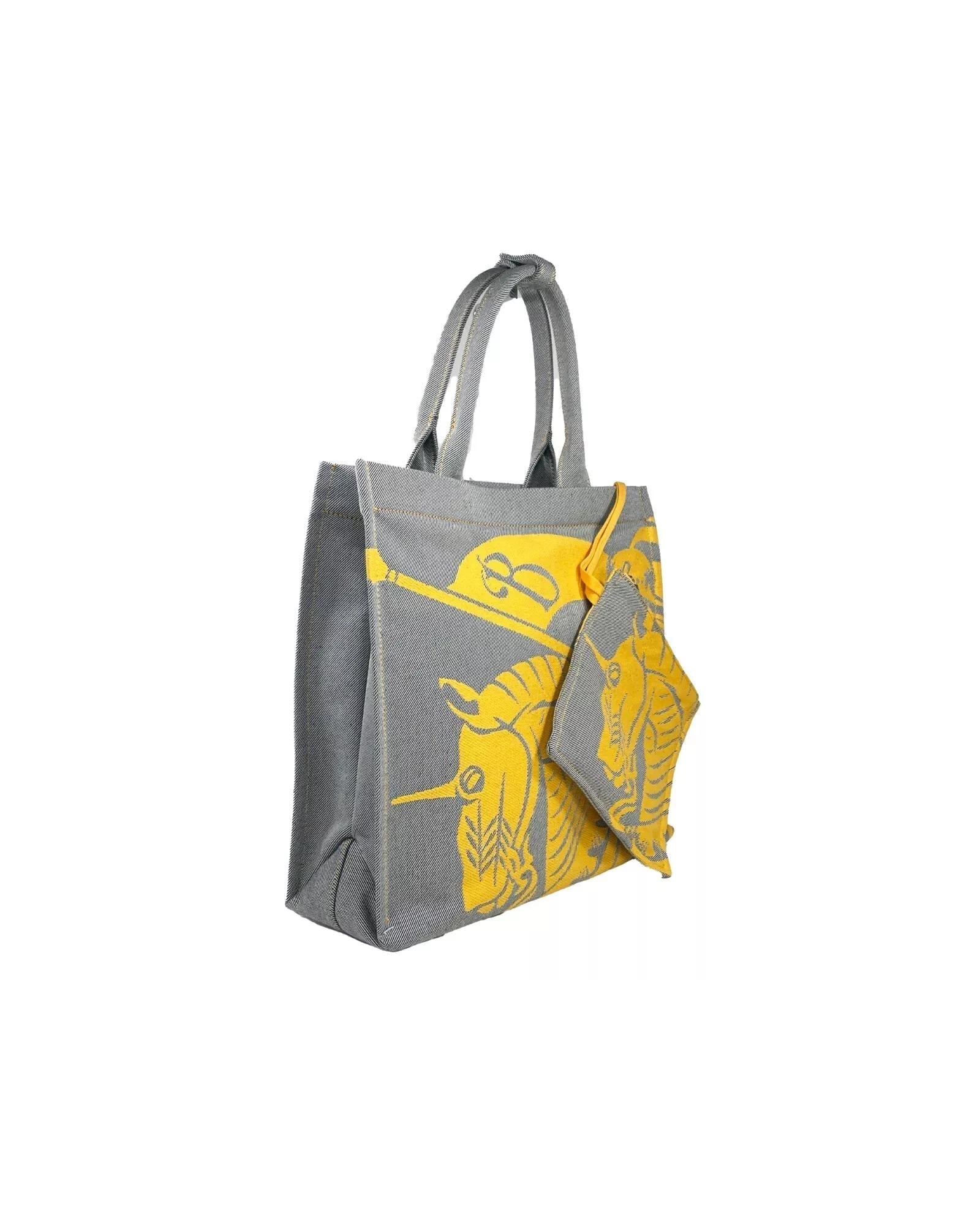 Burberry Knight Horse Canvas Tote Set Women Sunflower Gray Tote Bags