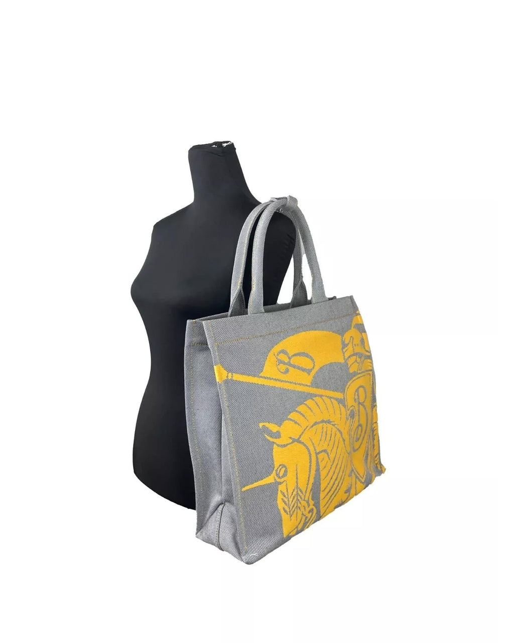 Burberry Knight Horse Canvas Tote Set Women Sunflower Gray Tote Bags
