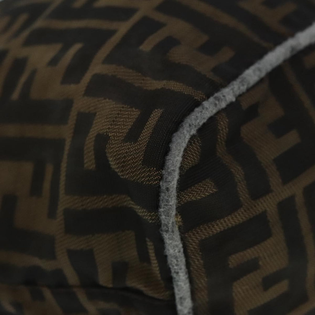 FENDI Zucca Canvas Hand Bag Brown Black Silver92328