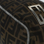 FENDI Zucca Canvas Hand Bag Brown Black Silver92328