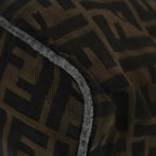 FENDI Zucca Canvas Hand Bag Brown Black Silver92328