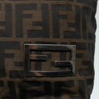 FENDI Zucca Canvas Hand Bag Brown Black Silver92328