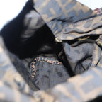 FENDI Zucca Canvas Hand Bag Brown Black Silver92328