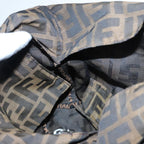 FENDI Zucca Canvas Hand Bag Brown Black Silver92328