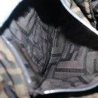 FENDI Zucca Canvas Hand Bag Brown Black Silver92328