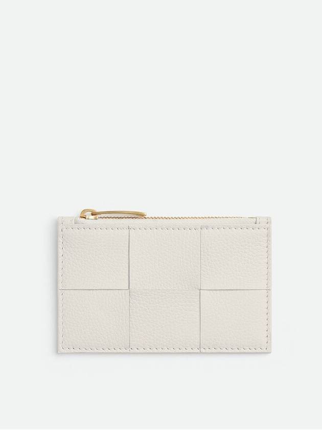 Bottega Veneta Zipper Leather Card Wallet White