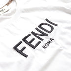 FENDI T-shirt Logo embroidery Cotton White
