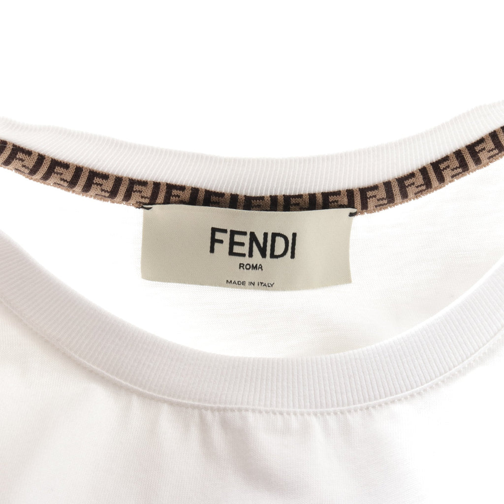 FENDI T-shirt Logo embroidery Cotton White
