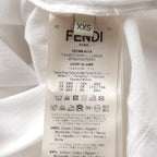 FENDI T-shirt Logo embroidery Cotton White