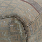 FENDI Zucchino Canvas Hand Bag Silver Beige Gold92437