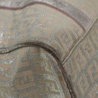 FENDI Zucchino Canvas Hand Bag Silver Beige Gold92437