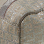 FENDI Zucchino Canvas Hand Bag Silver Beige Gold92437