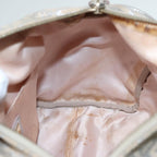 FENDI Zucchino Canvas Hand Bag Silver Beige Gold92437