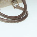 FENDI Zucchino Canvas Hand Bag Silver Beige Gold92437