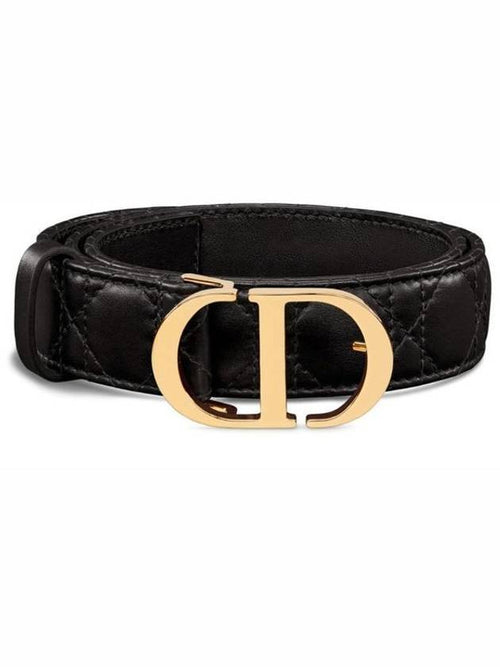 30MM Montaigne Cannage Calfskin Belt Black Dior