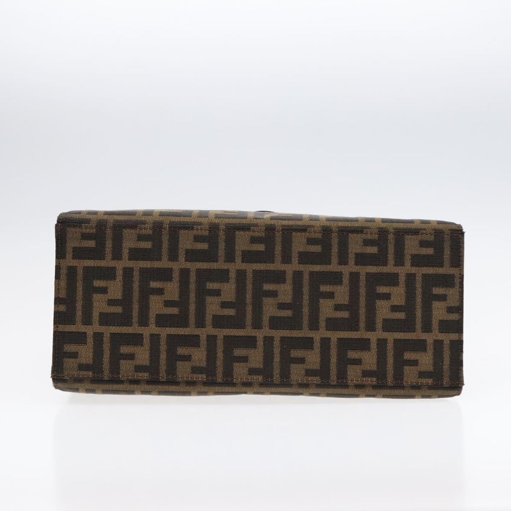 FENDI Zucca Canvas Mamma Tote Bag Brown Black Silver92515