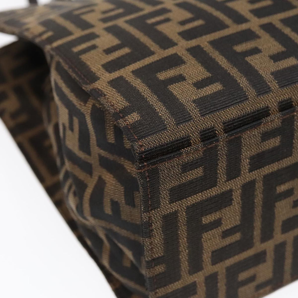 FENDI Zucca Canvas Mamma Tote Bag Brown Black Silver92515