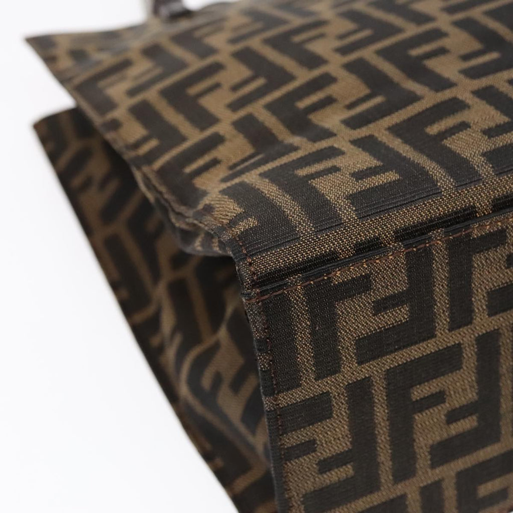 FENDI Zucca Canvas Mamma Tote Bag Brown Black Silver92515