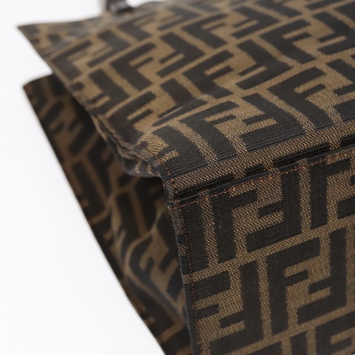 FENDI Zucca Canvas Mamma Tote Bag Brown Black Silver92515