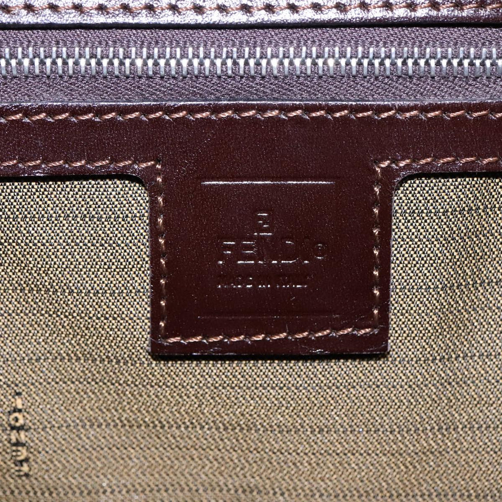FENDI Zucca Canvas Mamma Tote Bag Brown Black Silver92515