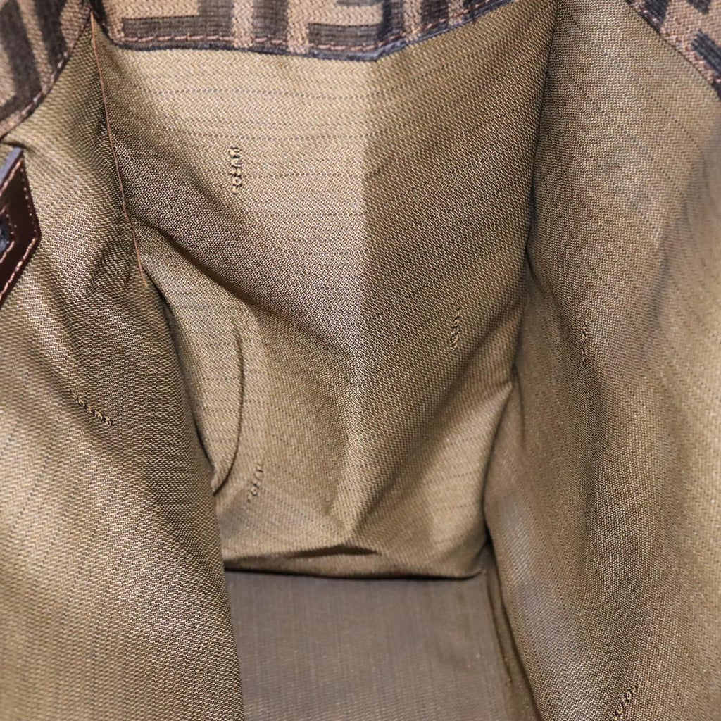 FENDI Zucca Canvas Mamma Tote Bag Brown Black Silver92515