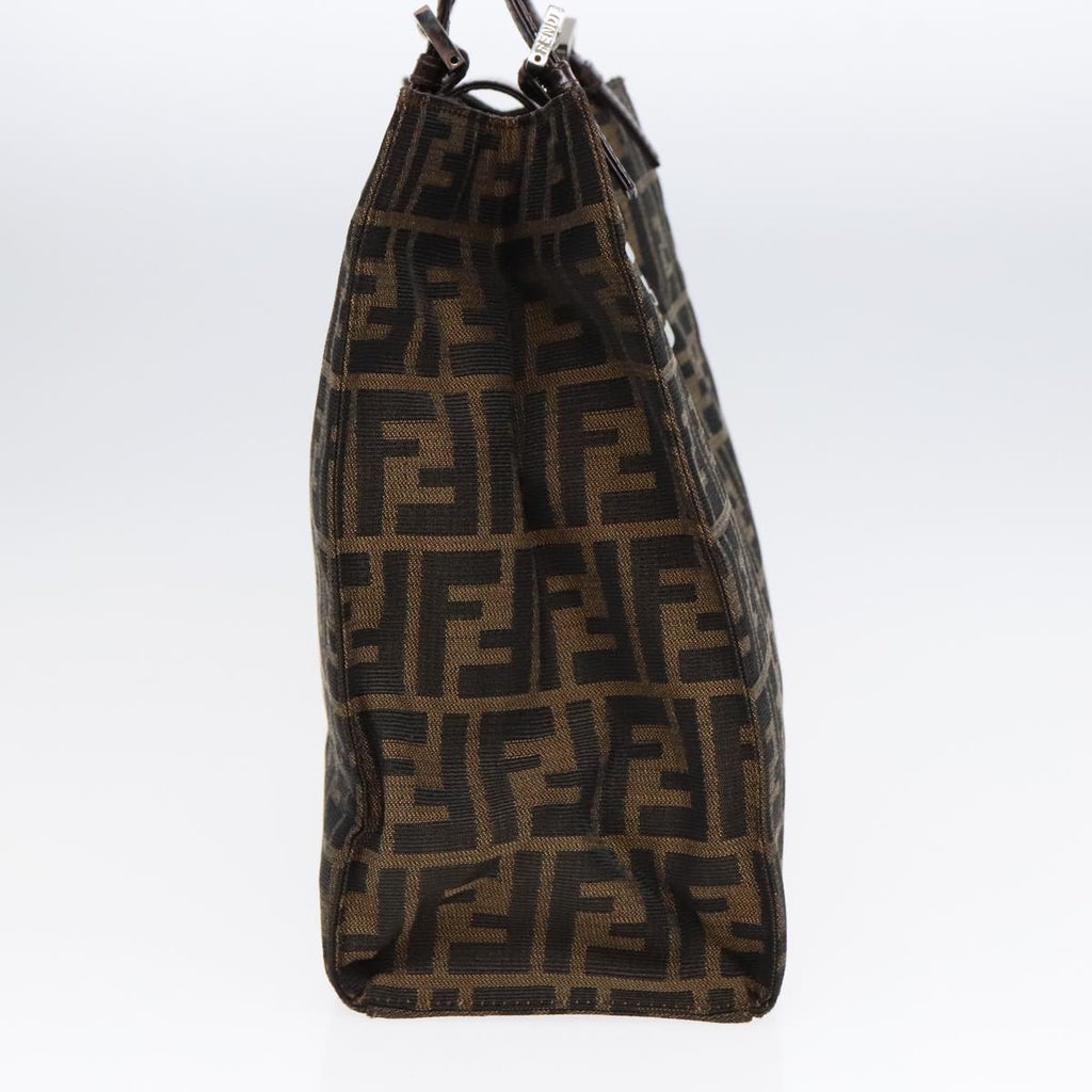 FENDI Zucca Canvas Mamma Tote Bag Brown Black Silver92515