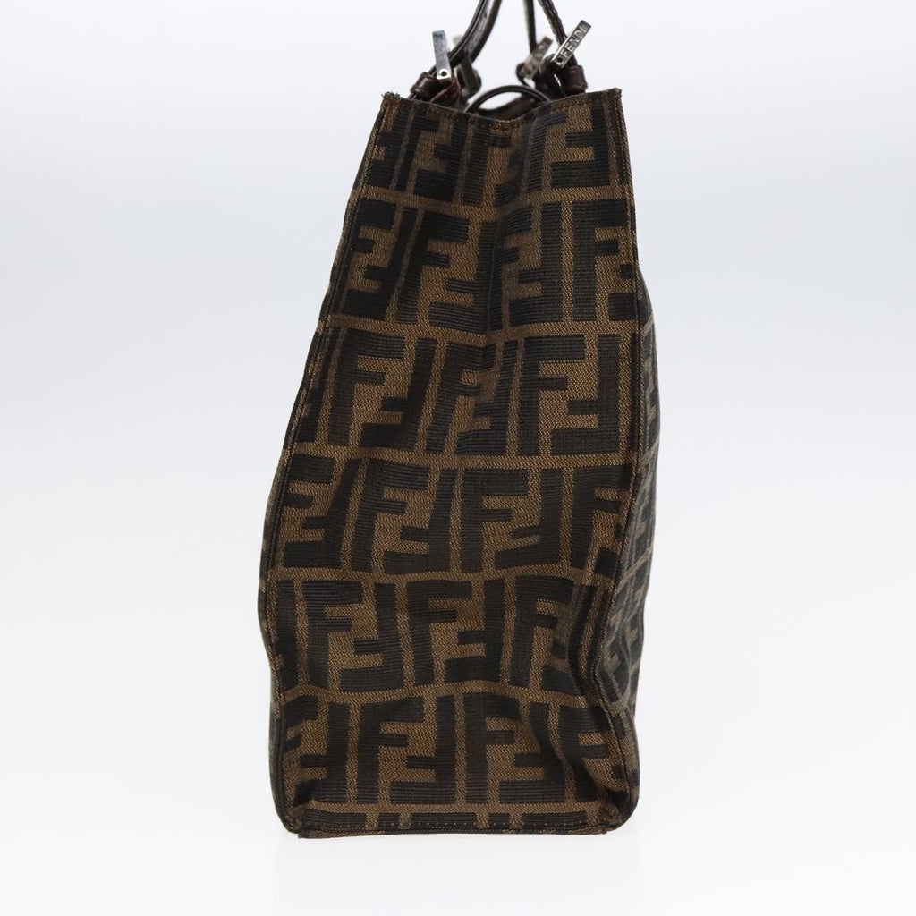 FENDI Zucca Canvas Mamma Tote Bag Brown Black Silver92515