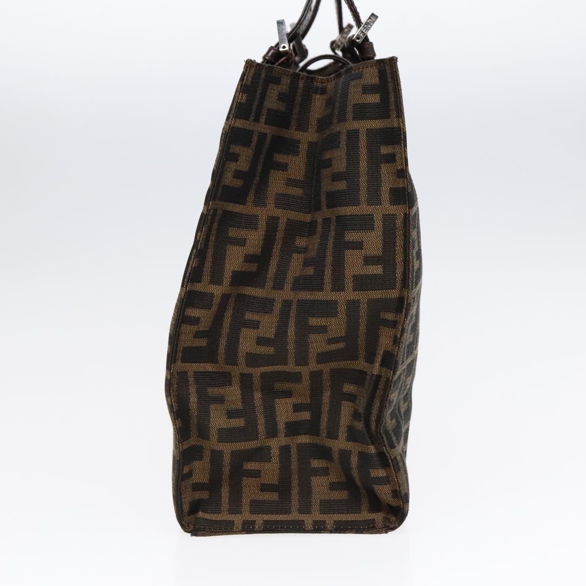 FENDI Zucca Canvas Mamma Tote Bag Brown Black Silver92515