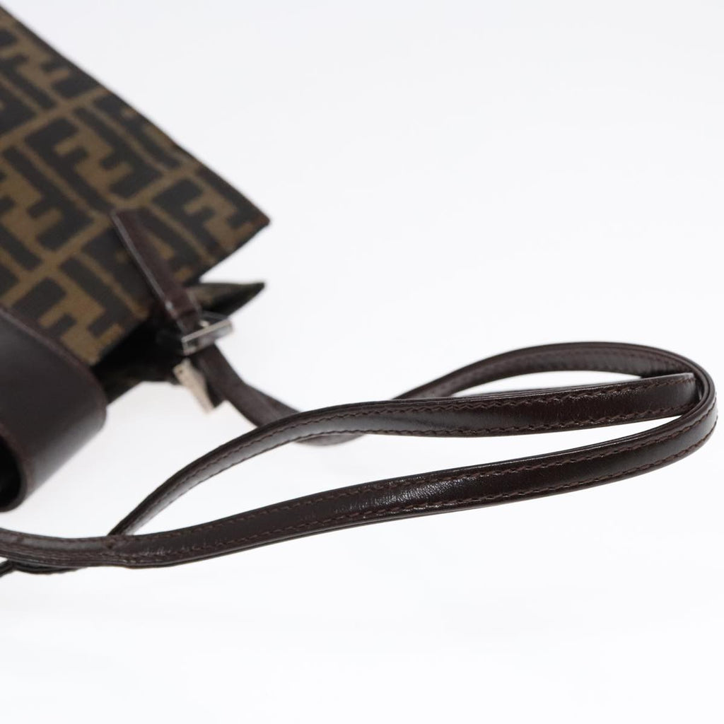 FENDI Zucca Canvas Mamma Tote Bag Brown Black Silver92515