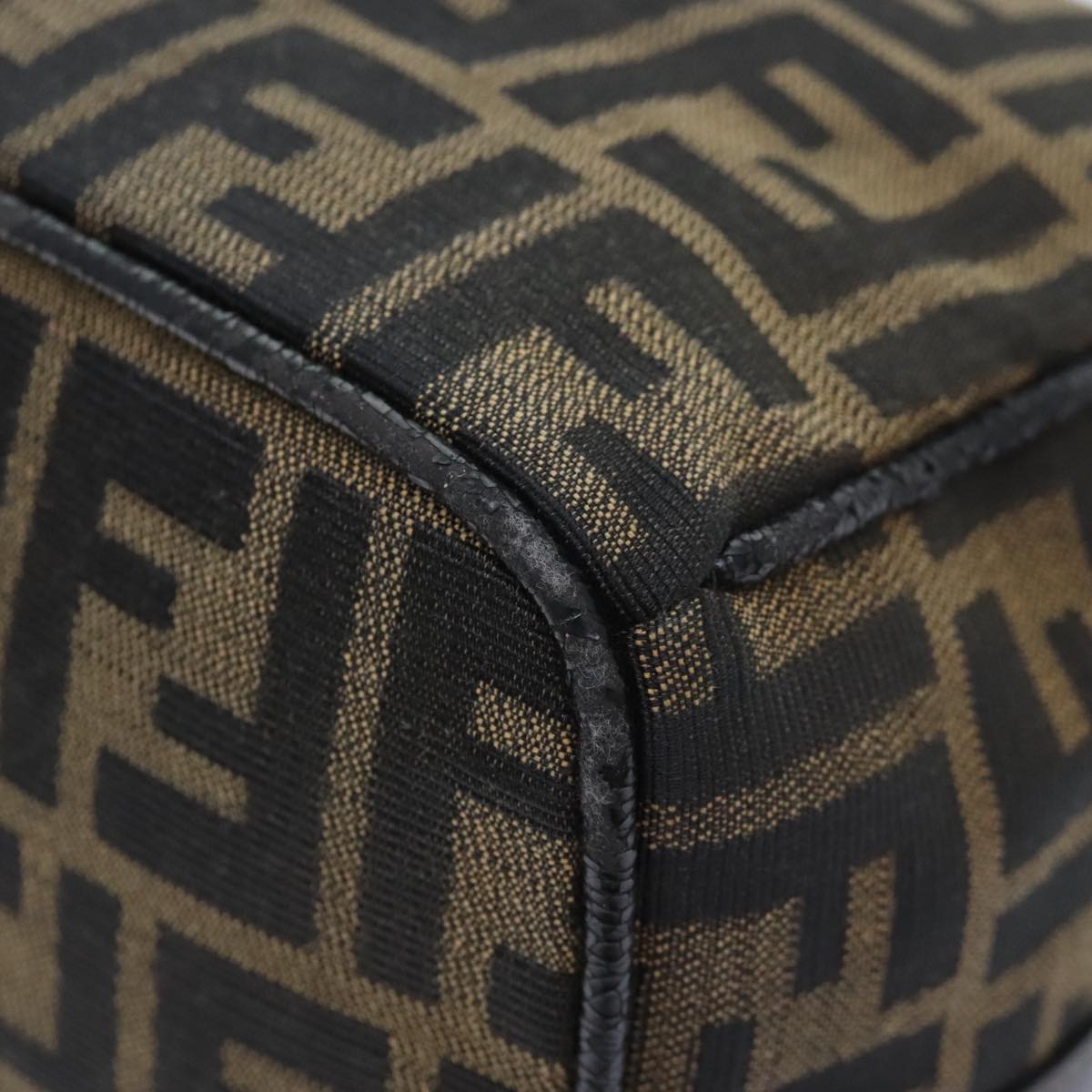 FENDI Zucca Canvas Vanity Pouch Brown Black gold92526