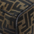 FENDI Zucca Canvas Vanity Pouch Brown Black gold92526