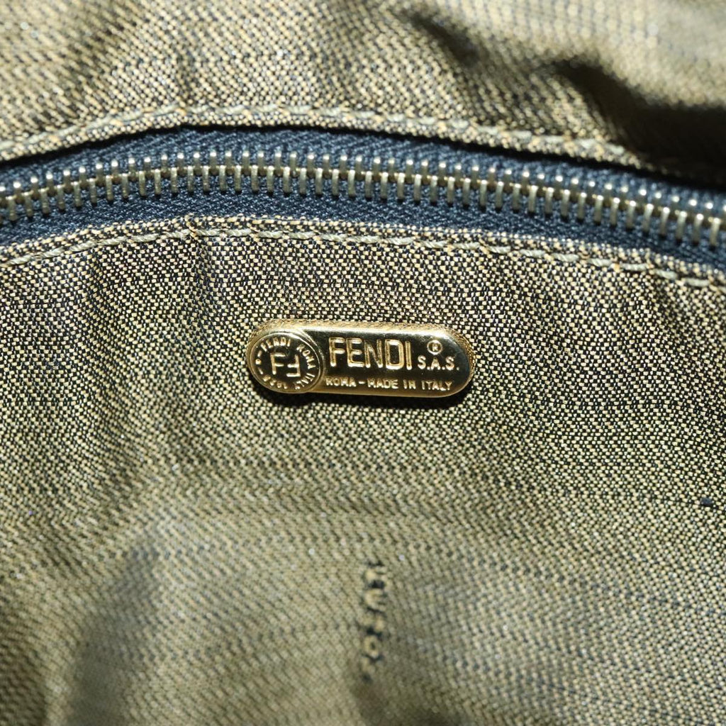 FENDI Zucca Canvas Vanity Pouch Brown Black gold92526