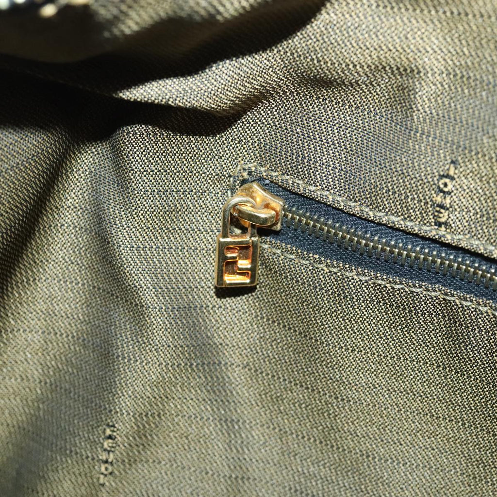 FENDI Zucca Canvas Vanity Pouch Brown Black gold92526