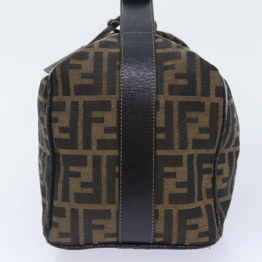 FENDI Zucca Canvas Vanity Pouch Brown Black gold92526