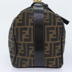 FENDI Zucca Canvas Vanity Pouch Brown Black gold92526