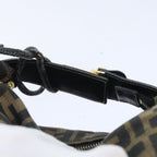 FENDI Zucca Canvas Vanity Pouch Brown Black gold92526