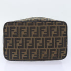 FENDI Zucca Canvas Vanity Pouch Brown Black gold92526