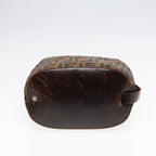 FENDI Zucca Canvas Hand Bag Brown Black Silver92553