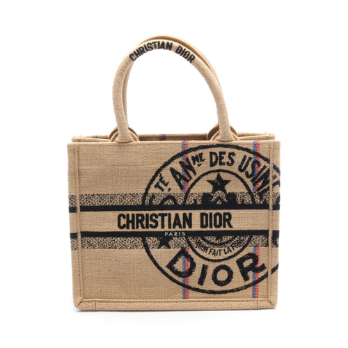 Dior BOOK TOTE Book tote Small Dior Union Handbag Tote bag Jute Canvas Beige Multicolor