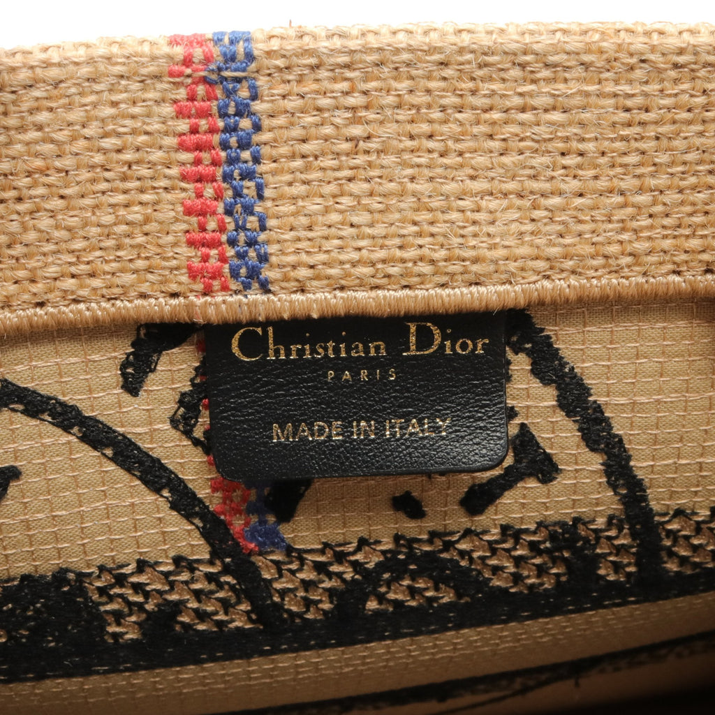 Dior BOOK TOTE Book tote Small Dior Union Handbag Tote bag Jute Canvas Beige Multicolor