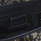 Dior Saddle bag Trotter Handbag Canvas Leather Light gray Navy