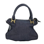 Chloe Mercy Shoulder Bag Denim Navy Gold 92676