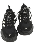 Balenciaga XAdidas Black White Double Foam Mesh Clear Sole Triple S Women Sneakers 37