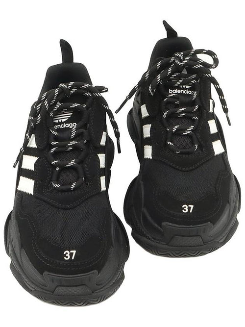 Balenciaga XAdidas Black White Double Foam Mesh Clear Sole Triple S Women Sneakers 37