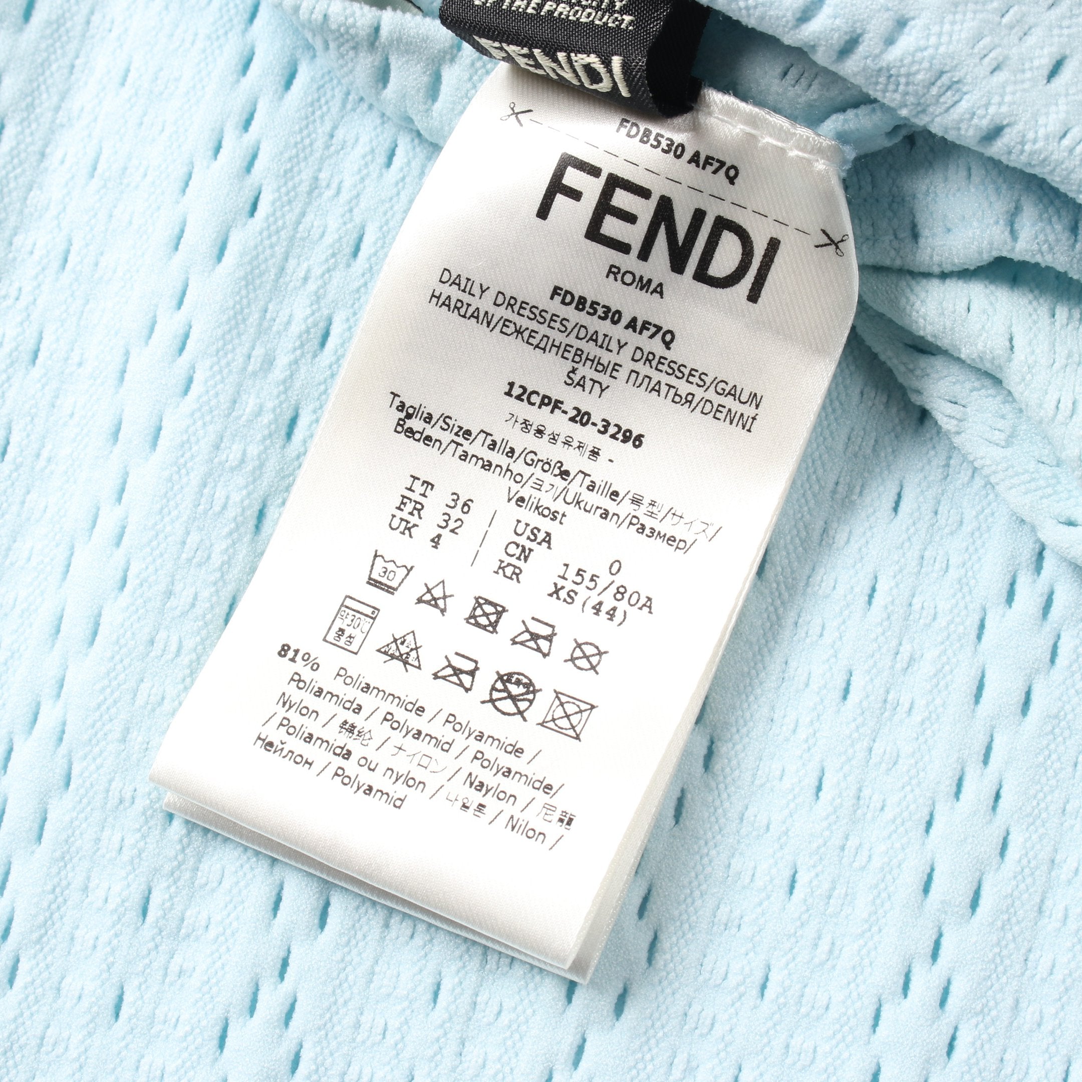 FENDI Knit dress Nylon Light blue