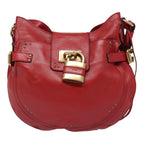 Chloe Paddington Shoulder Bag Leather Red Gold 92813