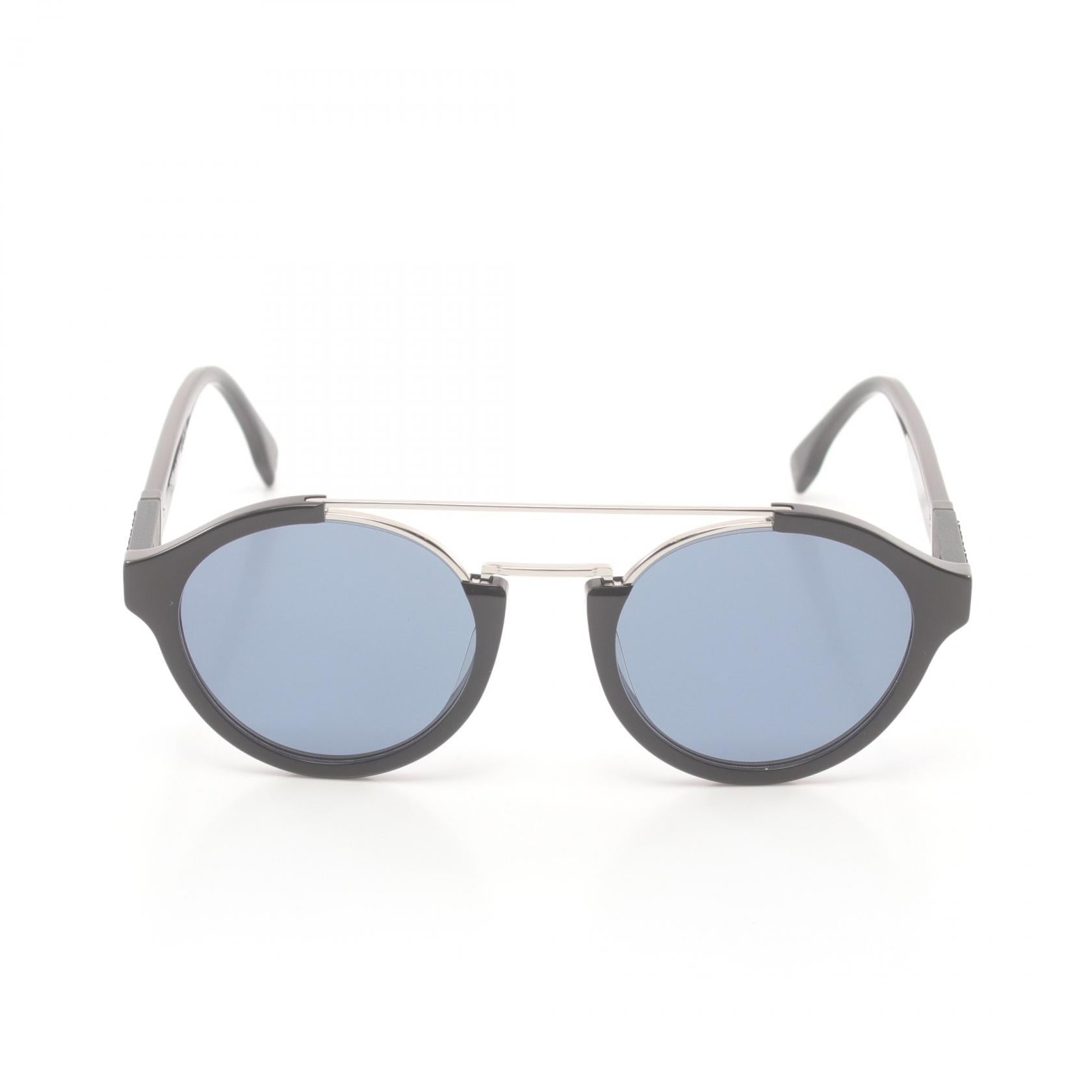 FENDI Diagonal Sunglasses Others Black Silver