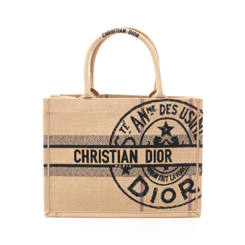 Dior BOOK TOTE Book tote Medium Dior Union Handbag Tote bag Jute Canvas Beige Multicolor