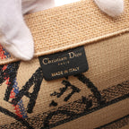 Dior BOOK TOTE Book tote Medium Dior Union Handbag Tote bag Jute Canvas Beige Multicolor