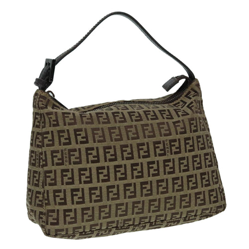 FENDI Zucchino Canvas Hand Bag Beige Brown92979